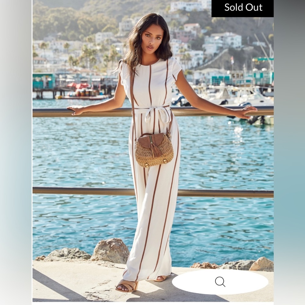 VICI Ferrara Striped Tie Jumpsuit